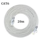BIGILANTUH 20M Câble Ethernet Cat6 Câble Réseau Plat RJ45 Haut Débit Blindé 1Gbps 250MHz Compatible avec Routeur Modem(Gris Argenté)