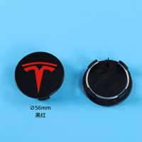 Paquet de 4 enjoliveurs - Compatible avec Tesla 56 mm Ts56 Noir Et Rouge