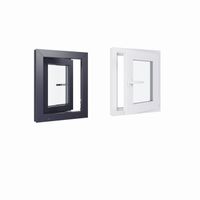 Fenetre PVC - LxH 500x600 mm - Triple vitrage - Blanc intérieur - Anthracite extérieur - Ferrage Droite
