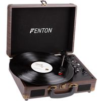 Fenton RP115B - Platine vinyle vintage à 3 vitesses - Noyer, avec haut-parleurs intégrés, pour disques 33, 45 et 78 tours