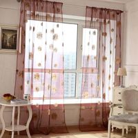 Tbest rideau de chambre à coucher Rideau de fenêtre à poche transparente pour chambre à coucher, balcon, rideau, traitement de