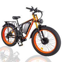 KETELES K800PRO-2 * 1000W vélo électrique à double moteur- 7 vitesses-batterie  23AH-26*4 gros pneus-suspension complète-Orange