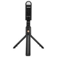 Riff K10-S Perche à selfie sans fil universelle (extensible 70 cm) avec trépied-miroir-lumière LED-bouton d'obturation Noir