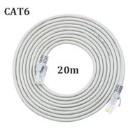 20M Câble Ethernet Cat6 Câble Réseau Plat RJ45 Haut Débit Blindé 1Gbps 250MHz Compatible avec Routeur Modem(Gris Argenté)