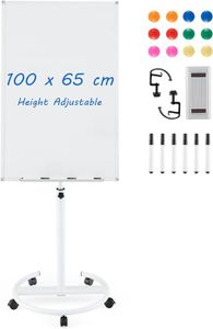 TABLEAU - PAPERBOARD GOPLUS Tableau Blanc Effaçable 65x100CM Mobile-Tab