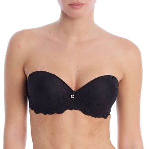 Soutien-gorge Sans Bretelles Rembourré - Pour Poitrine Généreuse, Tenue Dos Nu, Robe De Mariée, Noir