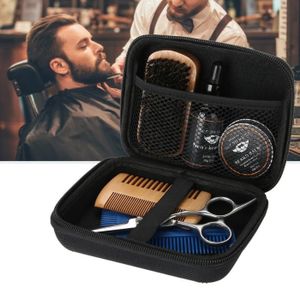 KIT RASAGE Portable hommes barbe styling façonner la crème huile pinceau peigne ciseaux moustache soins des cheveux -SEC