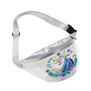 Qpower Holographique Fanny Pack /Él/égant PVC Taille Brillante Femmes Bum Ceinture Sac Poitrine Sacs Voyage Purse T/él/éphone pour Rave Festival Partie