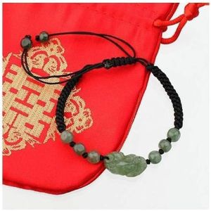 BRACELET - GOURMETTE Bracelet - Pixiu Feng Shui - Jade - 4.72 pouces - 