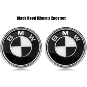 INSIGNE MARQUE AUTO X2 Logo Emblème - 82MM BMW Noir Et Blanc - Capot/C