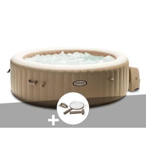 SPA COMPLET - KIT SPA Spa gonflable Intex PureSpa Sahara rond Bulles 4 places - Beige