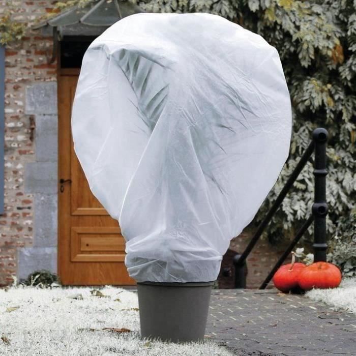 Set de 2 housses d'hivernage zippées Blanc - Diam. 125cm x haut. 180cm,  vente au meilleur prix