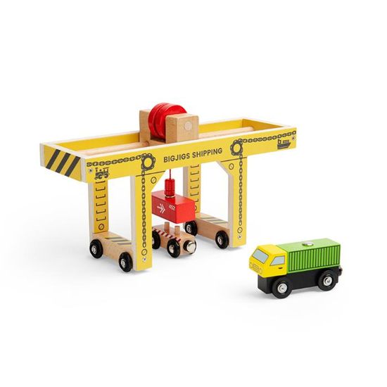 Bigjigs Rail Juego de rescate de montaña con helicóptero, coche, cabaña