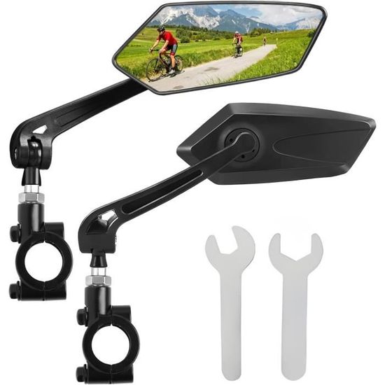 Rétroviseur Vélo MAJOYLIFE – Guidon Gauche, HD 7 Cm, Rotatif 360°, Universel Pour VTT, Route, Trottinette électrique