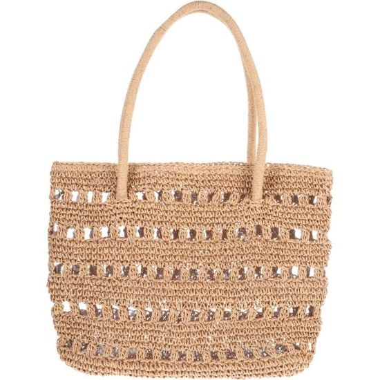 Sac Fourre-tout En Paille Imprimé Léopard - Cabas été Tendance