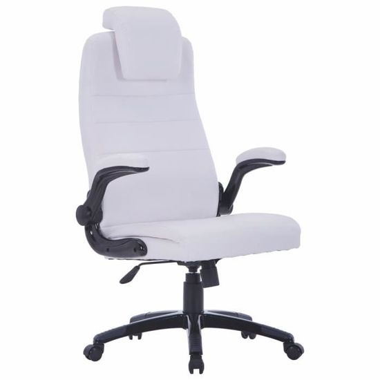 Chaise De Bureau Blanc En Simili Cuir Fauteuil Professionnel Directeur President Dirigeant Entrepreneur Siege Roues Roulettes Pas C Achat Vente Fauteuil Blanc Soldes Sur Cdiscount Des Le 20 Janvier Cdiscount