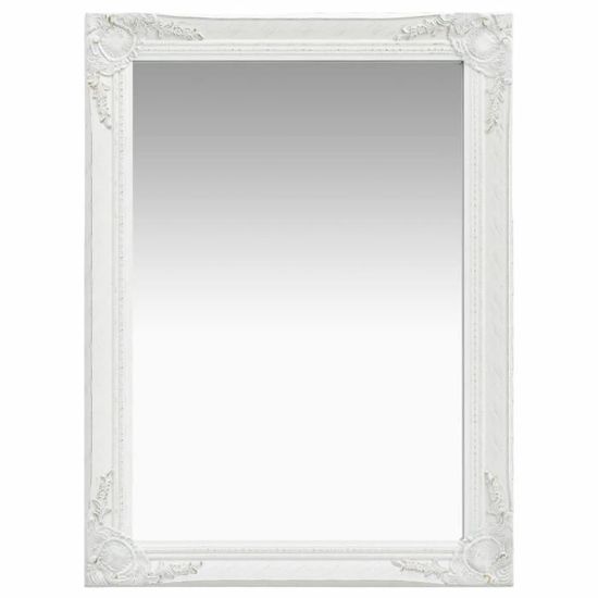 🐣3836Magnifique Haute qualité- Miroir mural style baroque pour Salon ou Salle de Bain ou Dressing Maison60x80 cm Blanc