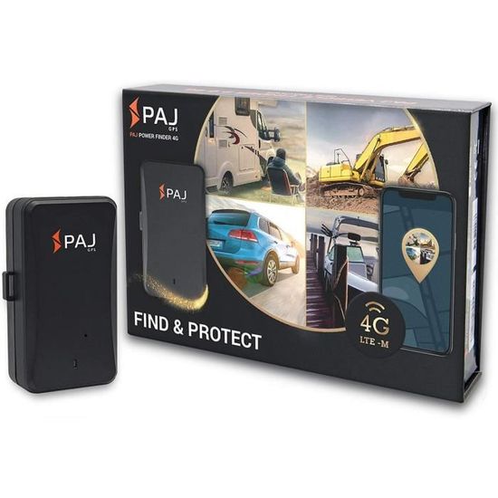 PAJ GPS Power Finder 4G- Tracker GPS Voiture, Moto, Machines et Plus Encore aimanté avec localisation en Temps réel