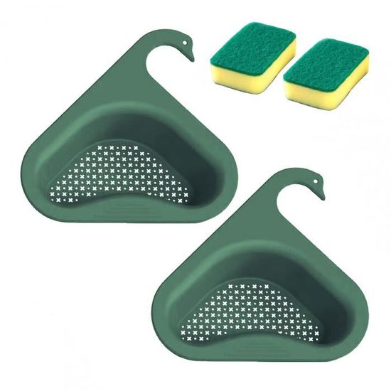 Passoire De Cuisine Extensible Sölmo - Égouttoir D'Évier Pliable - Vert - Résistant à La Chaleur