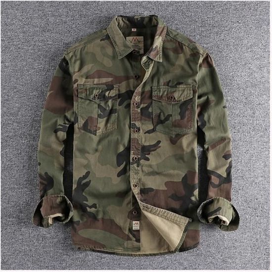 Chemise De Camouflage Mossy Oak Manches Longues - Homme, Marron, Taille M