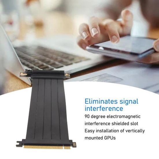 Câble Riser PCIe 4.0 X16 Flexible - Extension GPU à 90°, Pour RTX 4090 Et Autres Cartes - 11