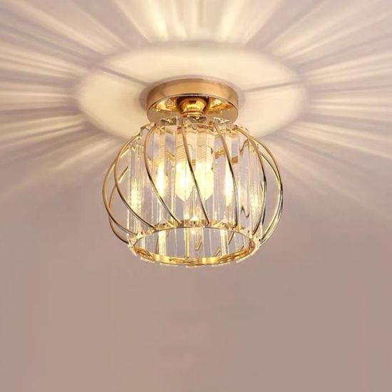 SNO Plafonnier En Cristal Industriel Semi-encastré Moderne, E27 Cristal