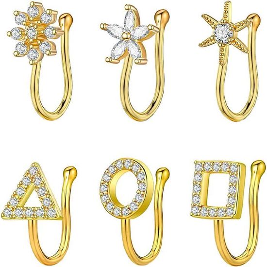 Faux Piercing Nez Anneaux Acier Inoxydable - Style Septum Sans Perçage - Hommes/Femmes