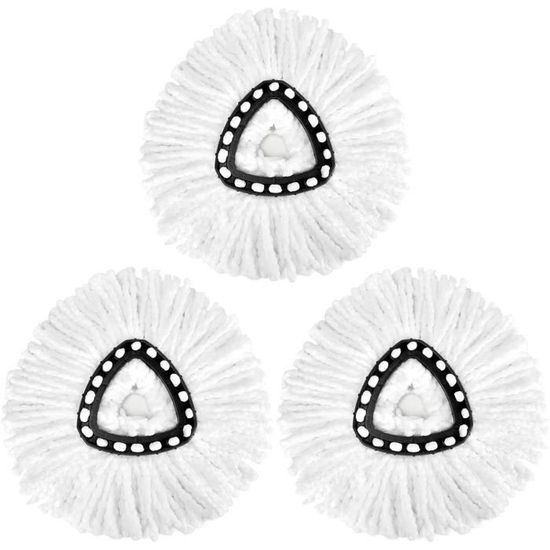 Lot De 3 Têtes Serpillière Microfibre Frogetu - Compatible Vileda EasyWring, Pour Sols Durs