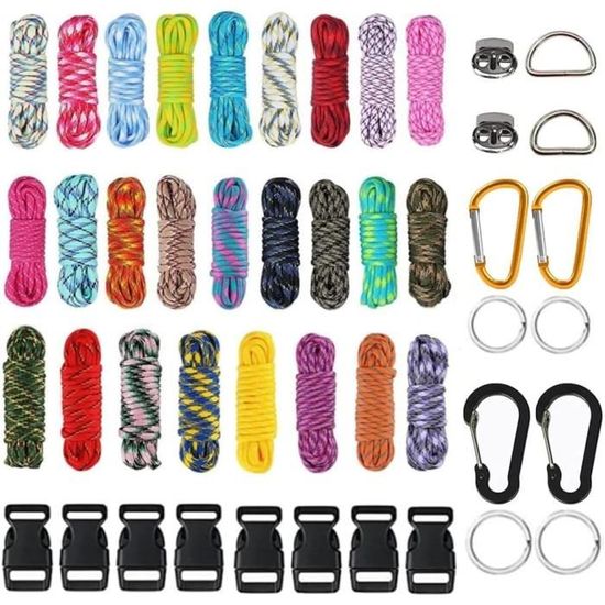 Paracord 550 Nylon 4mm - 50 Mètres, 7 Brins Intérieurs, Résistance 250 Kg, Pour Bracelets, Survie, Camping