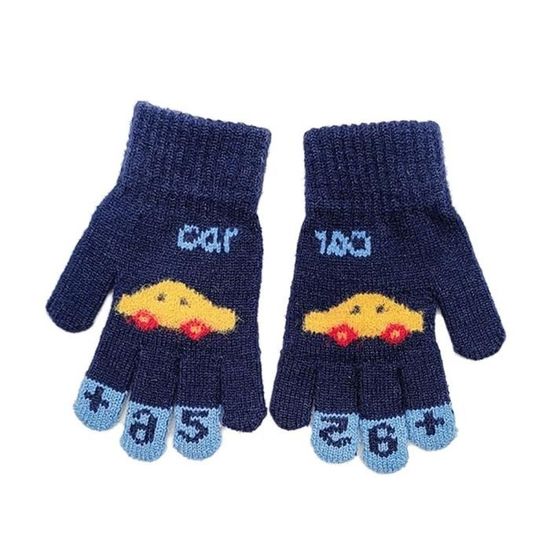 Gants En Laine Tricotés Pour Écran Tactile Doigts Complets Motif Cerf