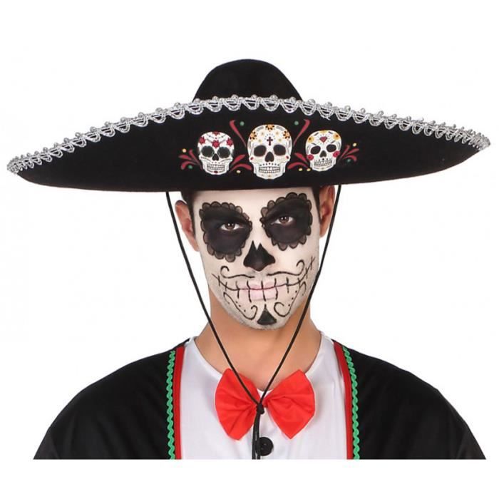 Chapeau - Dia de los Muertos 58 cm - Homme Multicolor