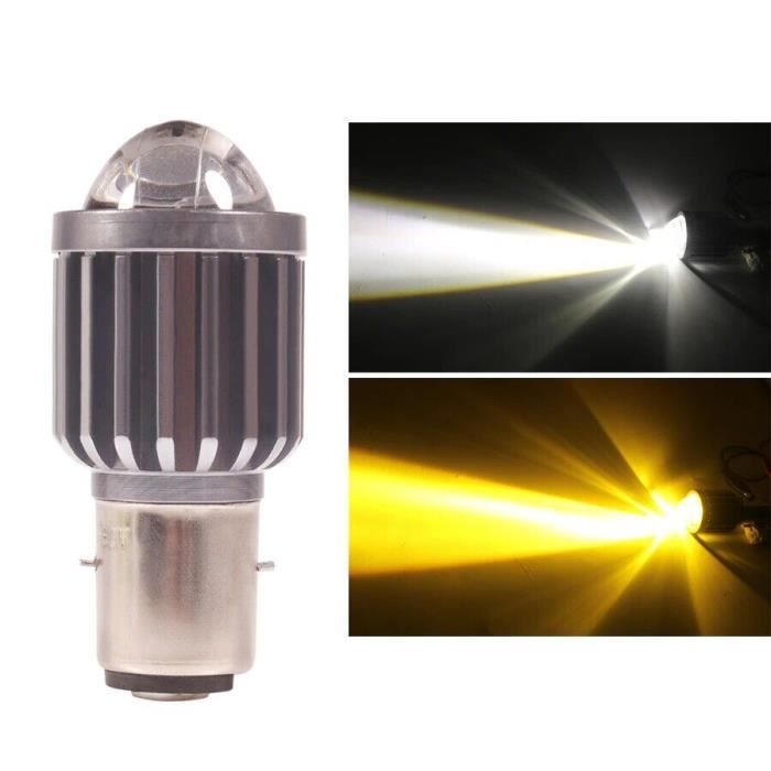 Ampoule LED BA20D pour phares 6000k scooters motos 12V 24W 2400lm