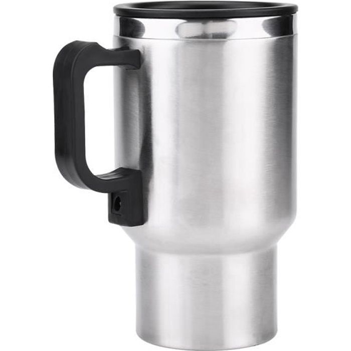 12V 450 ml Tasse Chauffante Électrique en Acier Inoxydable de Voiture Bouilloire de Café Thé -BOH