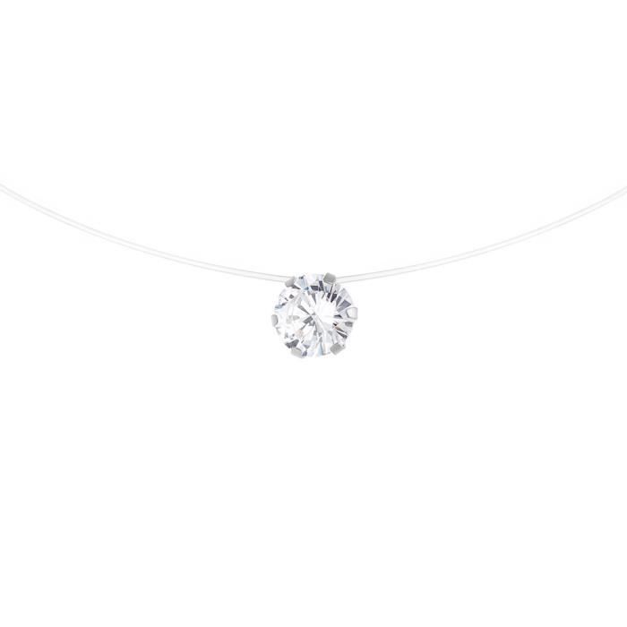LOVA LOLA VAN DER KEEN - Collier Solitaire - Joaillerie Prestige - Diamant de Synthèse - Argent Massif 925 Millièmes - Bijou Femme