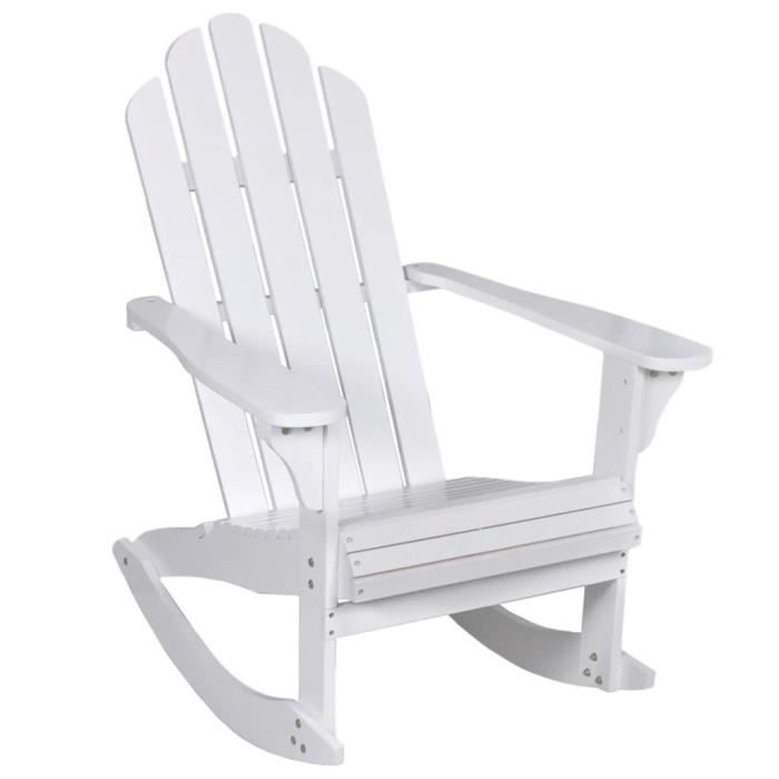 Magnifique - Fauteuil à bascule - Chaise de jardin Fauteuil de Jardin Bois Blanc