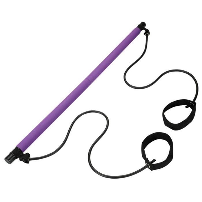 Pilates Kit de Barre avec des bandes de Résistance De Fitness Pilates Bâton Crossfit Musculation Bande Élastique - Purple - KOBM3900