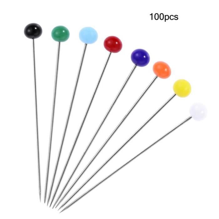 CHA 500 pièces verre tête épingles à coudre broches perle broches colorées couture broches pour bricolage outils de couture