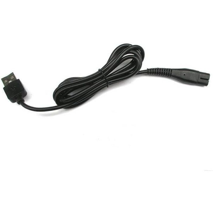 Câble USB Compatible avec le chargeur de batterie Philip Electronic Shaver, adaptateur secteur pour chargeur de rasoir (câble USB HQ