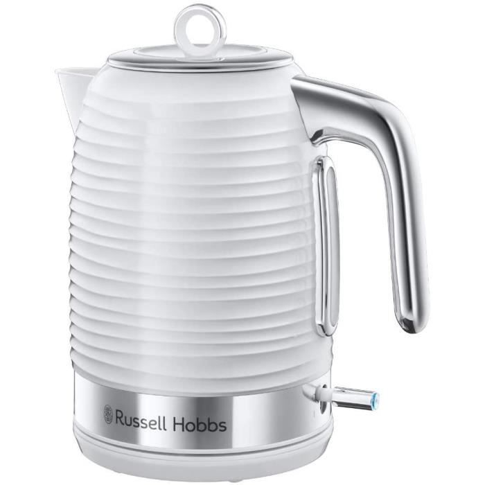 Russell Hobbs Bouilloire 1,7L, Ebullition Rapide, Niveau Eau Visible, Filtre Anti-Calcaire - Blanc 24360-70 Inspire