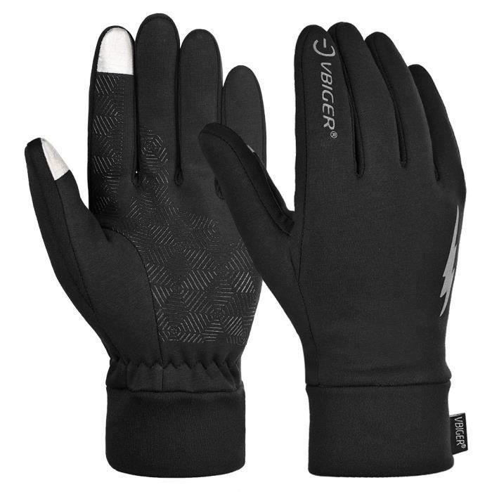 Vbiger Gants chauffants d'hiver Gants professionnels à écran tactile Gants de sport d'hiver Running Gants de vélo, S