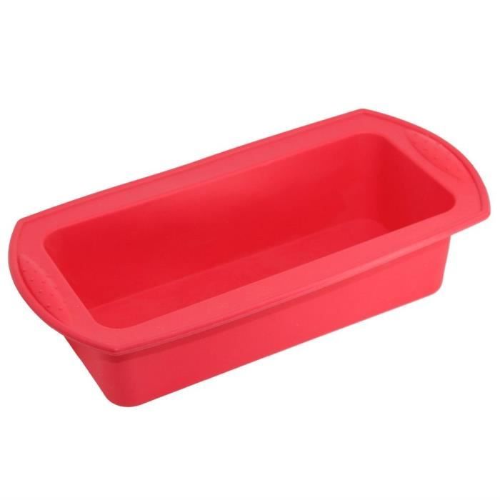 Moule à gateaux,Grand moule à gâteau rectangulaire en Silicone, ustensiles de cuisson, à faire soi même, à muffins - Type red