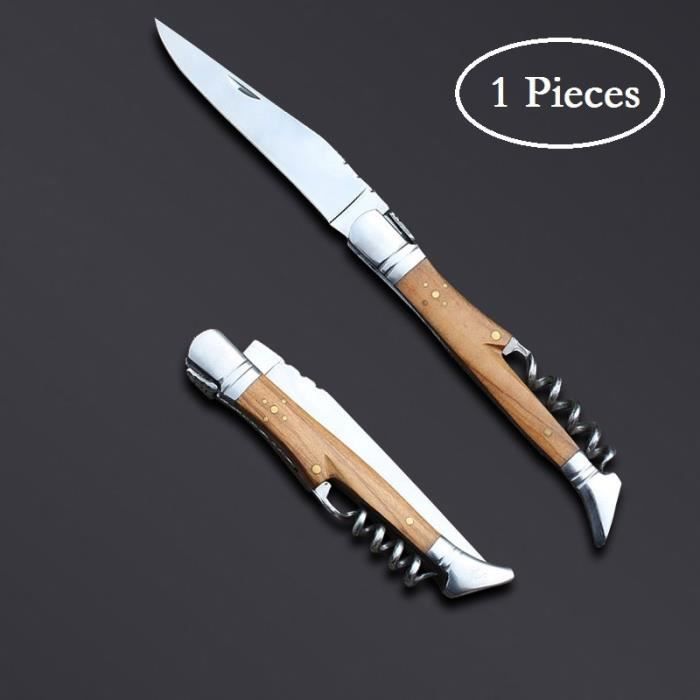bois d'olive 1 pièces laguiole couteau de poche tire-bouchon-vin bois d'olive