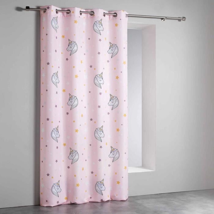 Rideau à œillets 140 x 260 Lilirose rose 140 X 260 Blanc, Gris, Jaune, Rose