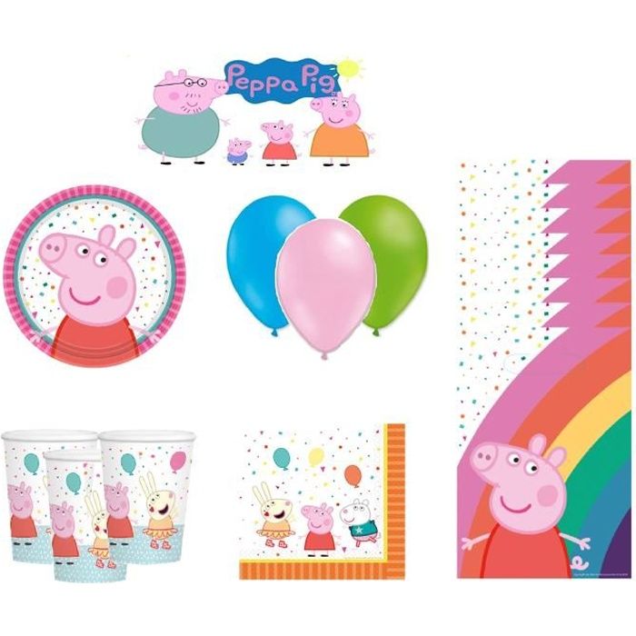 Peppa Pig kit Anniversaire 8 Personnes