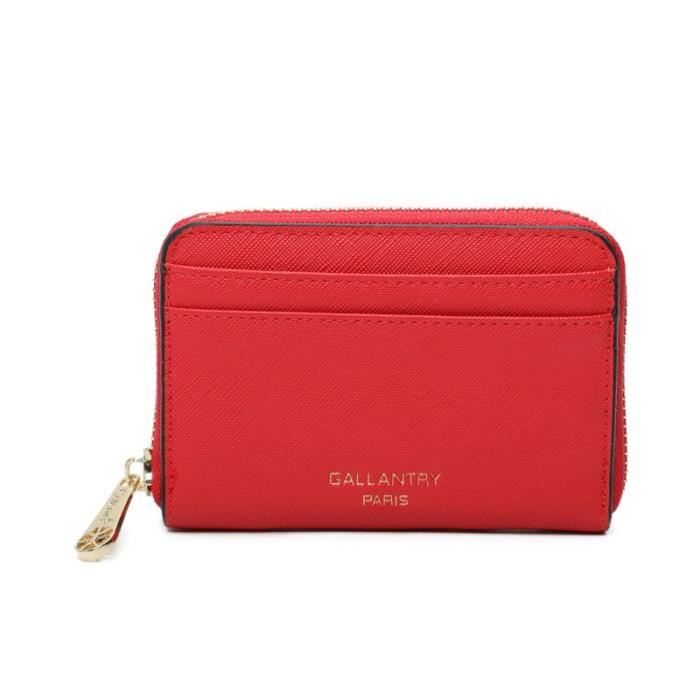 Gallantry - Portefeuille Porte-monnaie Format Court - Rouge