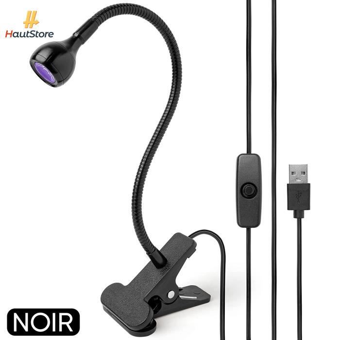 HautStore Lampe UV Sèche Ongles, LED USB 3W UV, pour réparation de téléphone Portable et Carte Circuit (Noir)