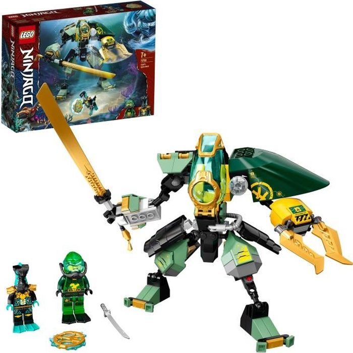 LEGO® 71750 NINJAGO® Le robot Hydro de Lloyd Set de Construction Sous-marin, Figurine NINJAGO® pour Enfants avec mini Figurine de Ll