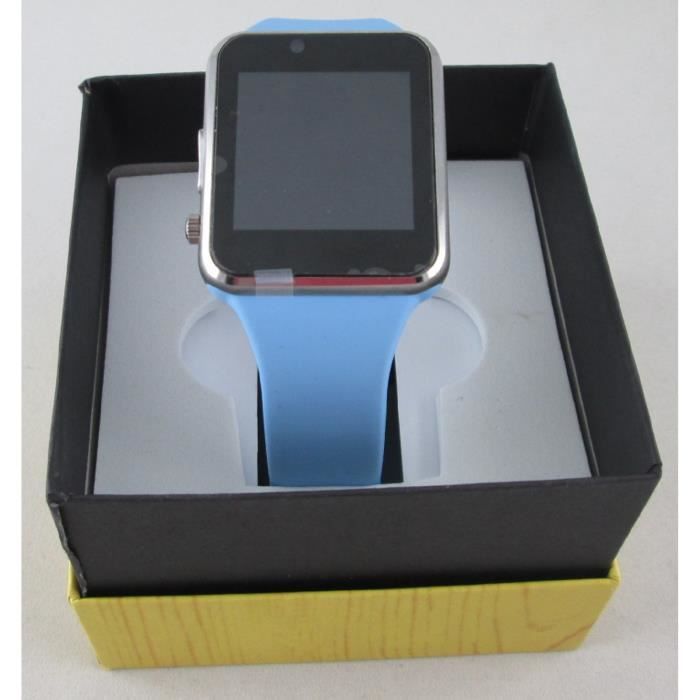 montre connectée bluetooth et intelligente bracelet bleu compatible IOS et android