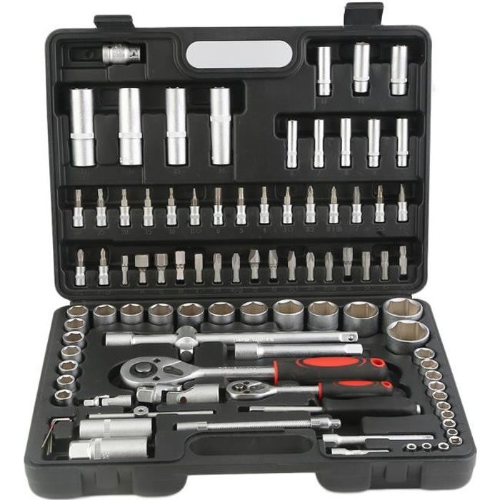 Coffret de douille 94 pcs Set cliquet a douille au chrome vanadium