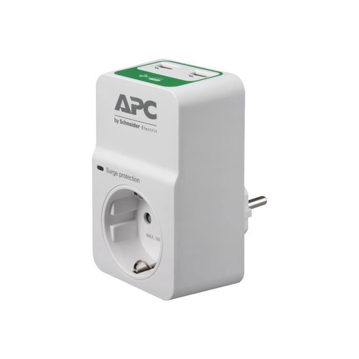 APC Essential Surgearrest PM1WU2 Protection contre les surtensions CA 230 V connecteurs de sortie : 1 Allemagne blanc